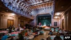 Вокзал в Польском Пржемышле на границе с Украиной в марте 2022 года, вскоре после начала войны России с Украиной