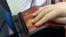 UKRAINE – Scanning a Russian passport for border control at the Ukrainian border
