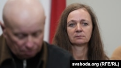 Щиракова на пресс-конференции освобожденных белорусских политзаключенных в Вильнюсе